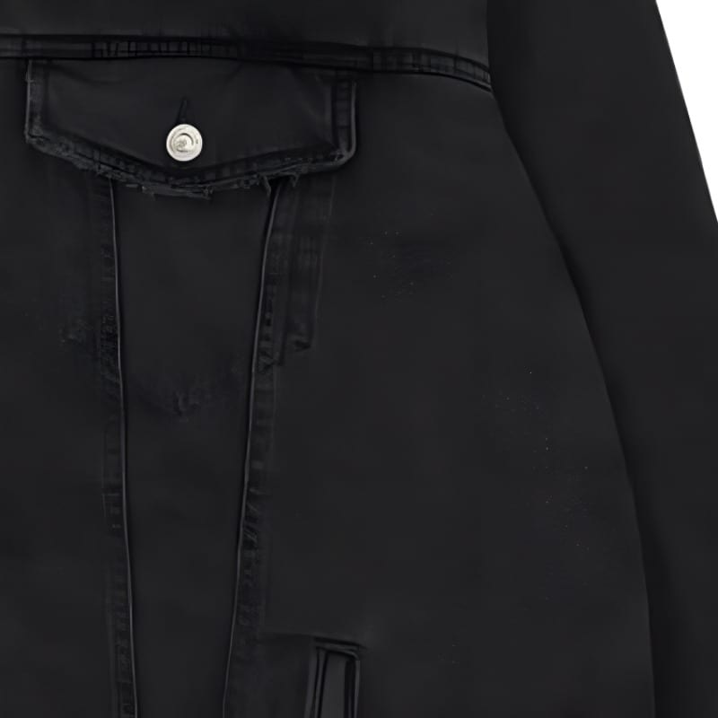 Balenciaga Denim Jacket Loose Fit Men's Black 681689TIWA21440