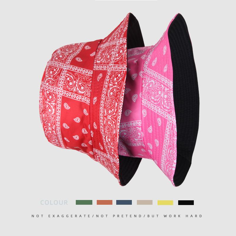 Summer Women's Shade Breathable Two-sided Bucket Hat Foldable Sunscreen Sun Hat Outdoor Sports Casual Fashion Floral Print Beach Cap