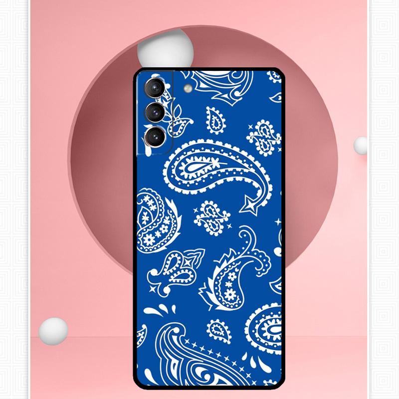 Black Bandana Paisley Case For Samsung Galaxy S25 Ultra S20 S21 S22 S23 S24 Ultra S9 S10 Plus S25 FE Cover Funda