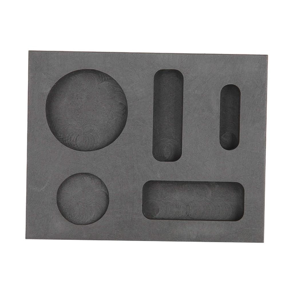 Kafuty-1 Black Heat Resistant Graphite Crucible, Crucible Mold, Stability 5 Groove for Metal Metal