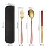 Spoon, Fork, Chopsticks, Stainless Steel Tableware Three-piece Set, Student Nordic Style