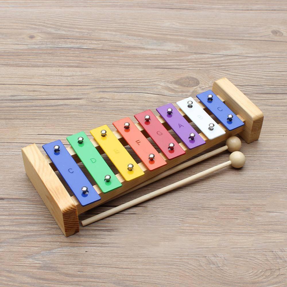 Wooden 8 Notes Keys Xylophone CiCy Kids Xylophone Wooden Musical Toys Children Musical Instrument with 2 Wood Mallets Educational Toy