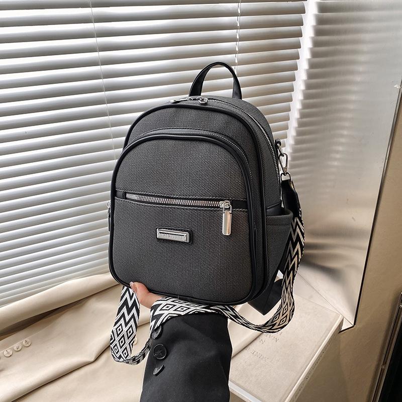 Simple and Versatile Backpack Women's New High-end Fashion Shoulder Messenger Bag Multi-functional Backpack