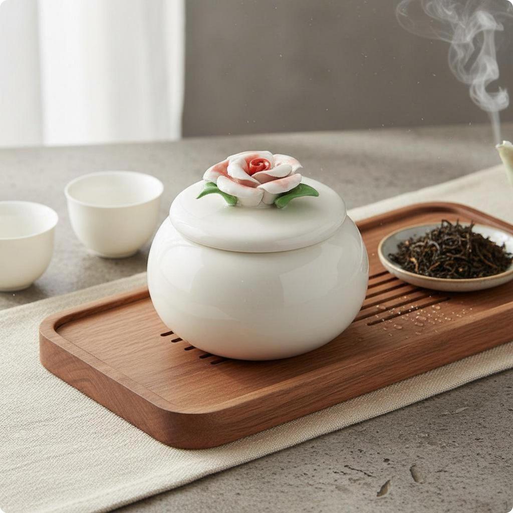 Airtight Tea Container Handmade Ceramic Canister HumidityresistantProof Jar