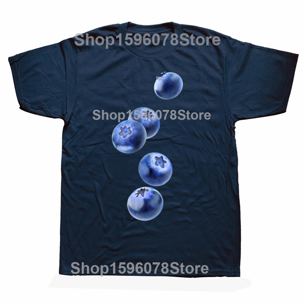 Y2k Kawaii Blueberries Graphic Printed Girly Summer Women Men Gothic Harajuku Tee Vintage T-shirt Emo Cotton Loose Blueberry Top