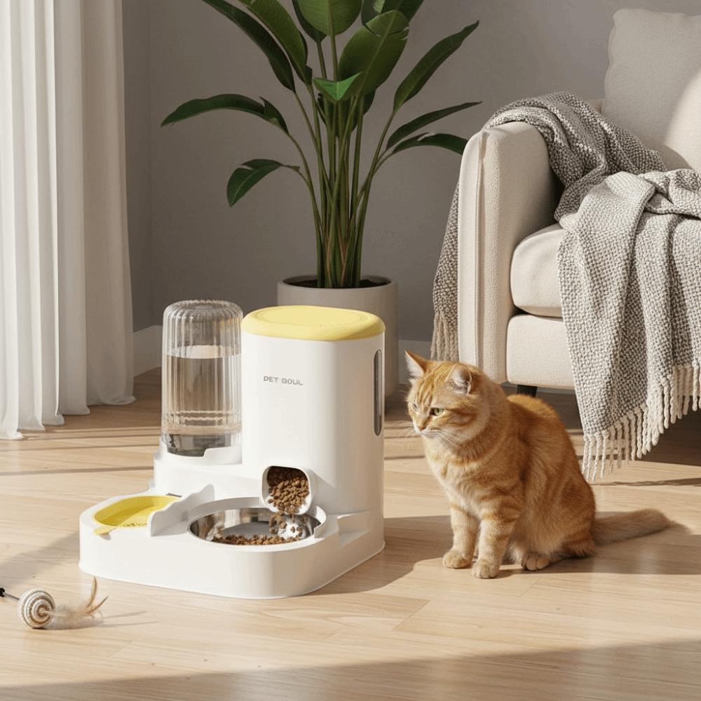 Separate Design 2 In 1 Cat Food Dispenser Anti Spill Pet Food Storage Containers  Outdoor Use