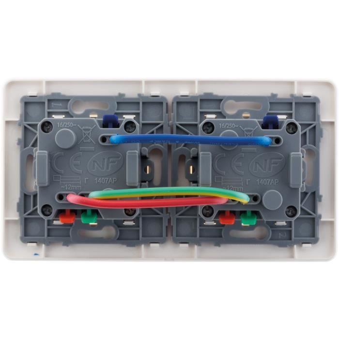 Double prise affleurante Artezo 2P+T + boîte - blanc - Zenitech