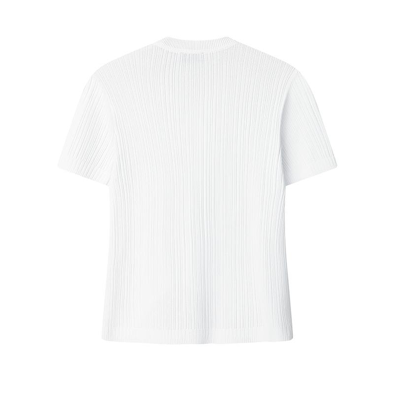 Fila Comfortable Simple Vitality Short Sleeve Knit Top Women Tops White F11W623408FWT