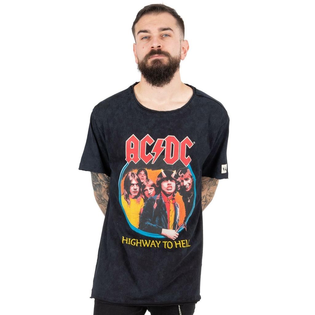 AC/DC Unisex Adult Highway To Hell Circle T-Shirt