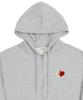 Graver [Unisex] Flower Heart Half Smile Embroidered Zip-Up Hoodie_Gray