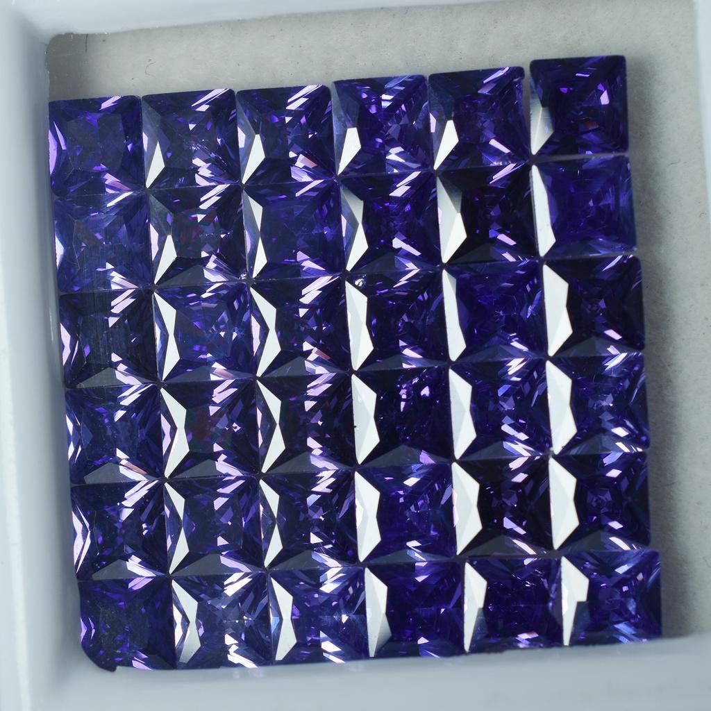 Natural Purple Tanzanite Loose Gemstone 51 pcs Square Cut 7x5 mm Lot for Jewelry Making and Crafts