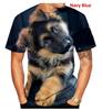 2024 Men Summer New Fashion Unisex Funny 3D Printed Dog T-shirt Cute German Shepherd 3D Printed T-shirt