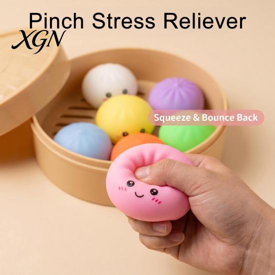 Pinch Stress Reliever Relief Toys Steamed Bun And Steamer Set Decompression TPR Material Toy Soft Durable Anxiety for Adults