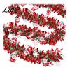 Christmas Tree Ornament Ribbon Snowflake Tinsel Garland, 200cm Light Blue Purple Foil Durable Pet Material Strip for Staircase Window, Holiday