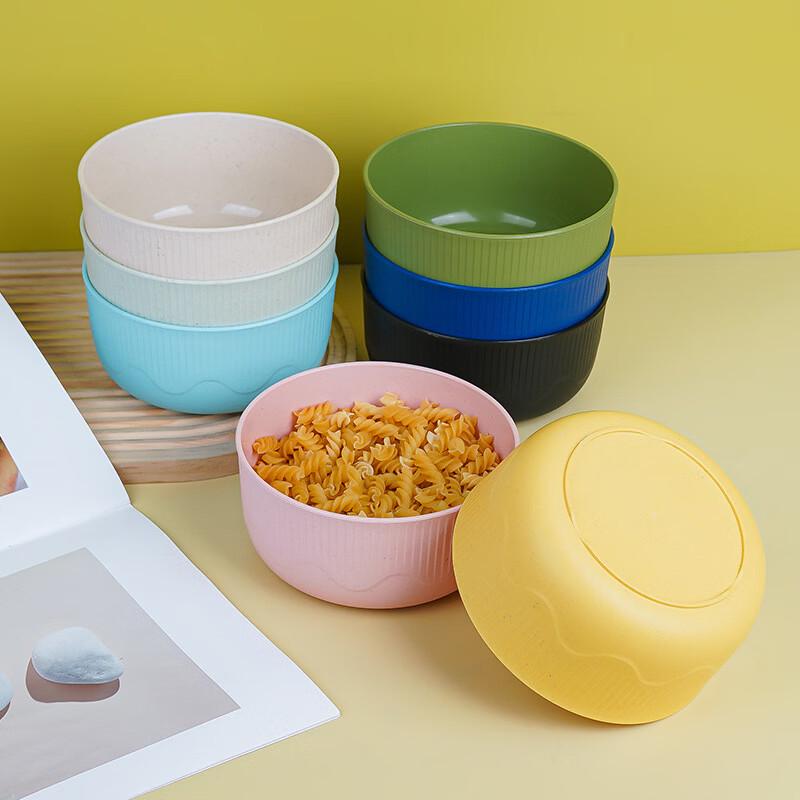 Wheat Straw Round Rice Bowl Set
