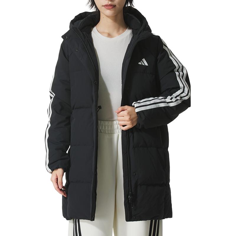 Adidas Warm Mid-Length Windproof Long Sleeve Down Jacket Women Jackets Black KC2486