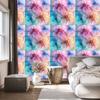 Wallpaper Ink blue, turquoise, purple and powder pink 50x1000