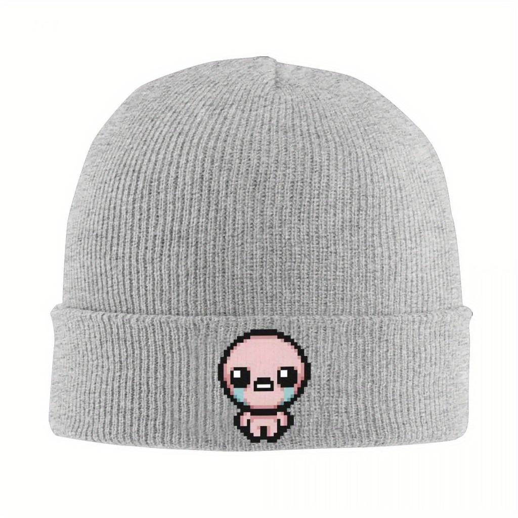 The Binding Of Isaac Pixel Knitted Hat Womens Unisexs Skullies Beanies Winter Hat Acrylic Warm Melon Cap