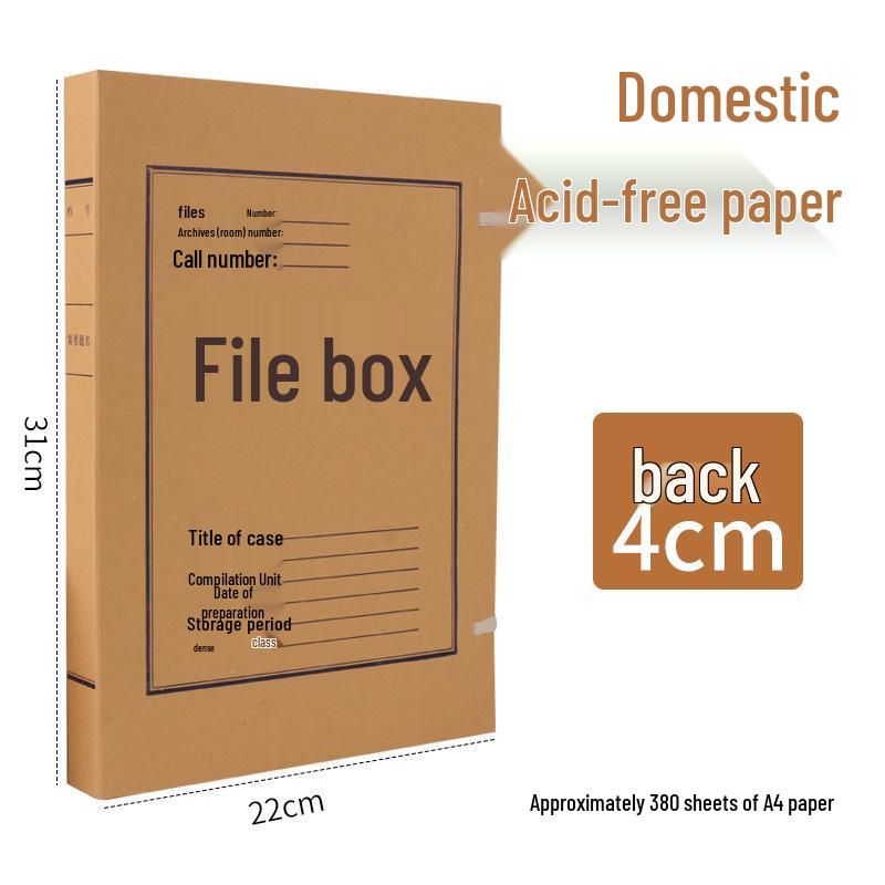 Säurefreie Kraftpapier Archivbox für A4-Dateien