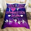 Set Copripiumino Sport Ginnastica Arcobaleno Acquerello Tie Dye Set Biancheria da Letto Queen Microfibra Coperta Trapuntata Cheerleading Per Amante dello Yoga