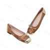Fashion Butterfly Knot Design Square Toe Single Shoe Women's 2025 New Color Splicing Soft Versatile Flat Ballet Style Casual Dance Shoes