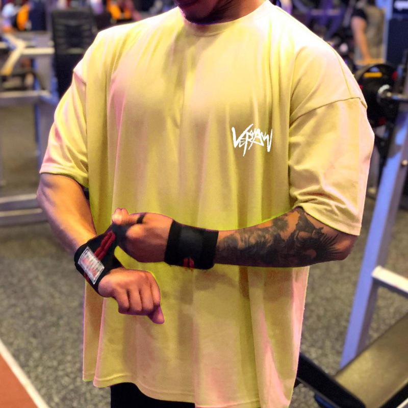 Myba Men's Elastic Muscle Training Short-Sleeve Summer Fitness T-Shirt for Running