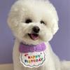 Vibrant Print Pet Birthday Bib Soft Fabric Dog Party Outfit Pet Birthday Hat  Pet Photo Taking
