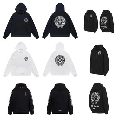 Trendiger Unisex Chrom Huf Sanskrit Kreuz Druck Hoodie