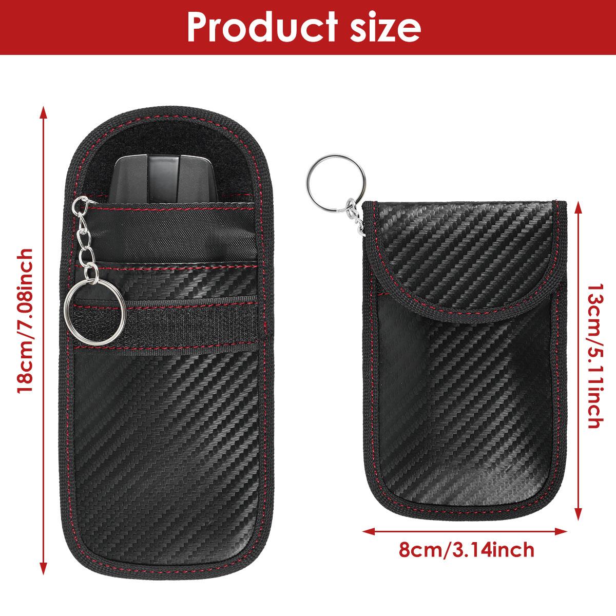 

2/3/4 Pcs Car Keys Case Fob Signal Blocker Bag RFID Auto Faraday Box Leather Anti-Theft Credit Card Bags Organizer Protection 2pcs чорний