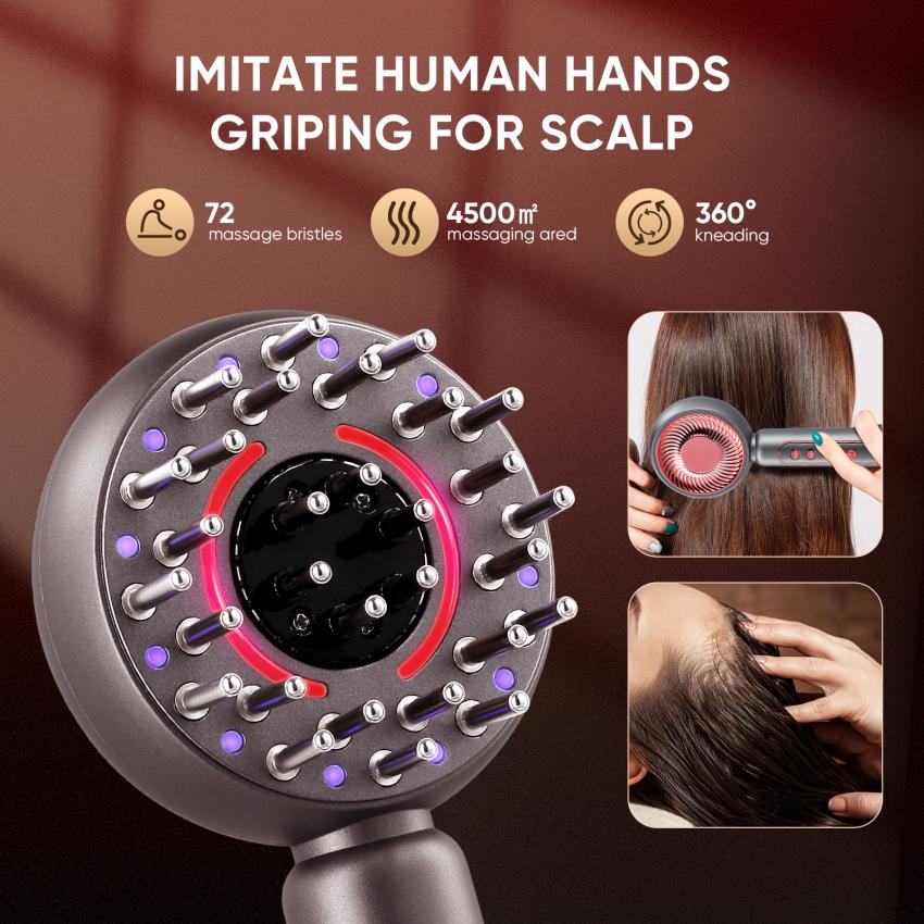 Intelligent Massage Comb Red Light Head Care Fluffy Comb Healthy Hair Comb Essence Medicine Introducer Hair Growth Instrument