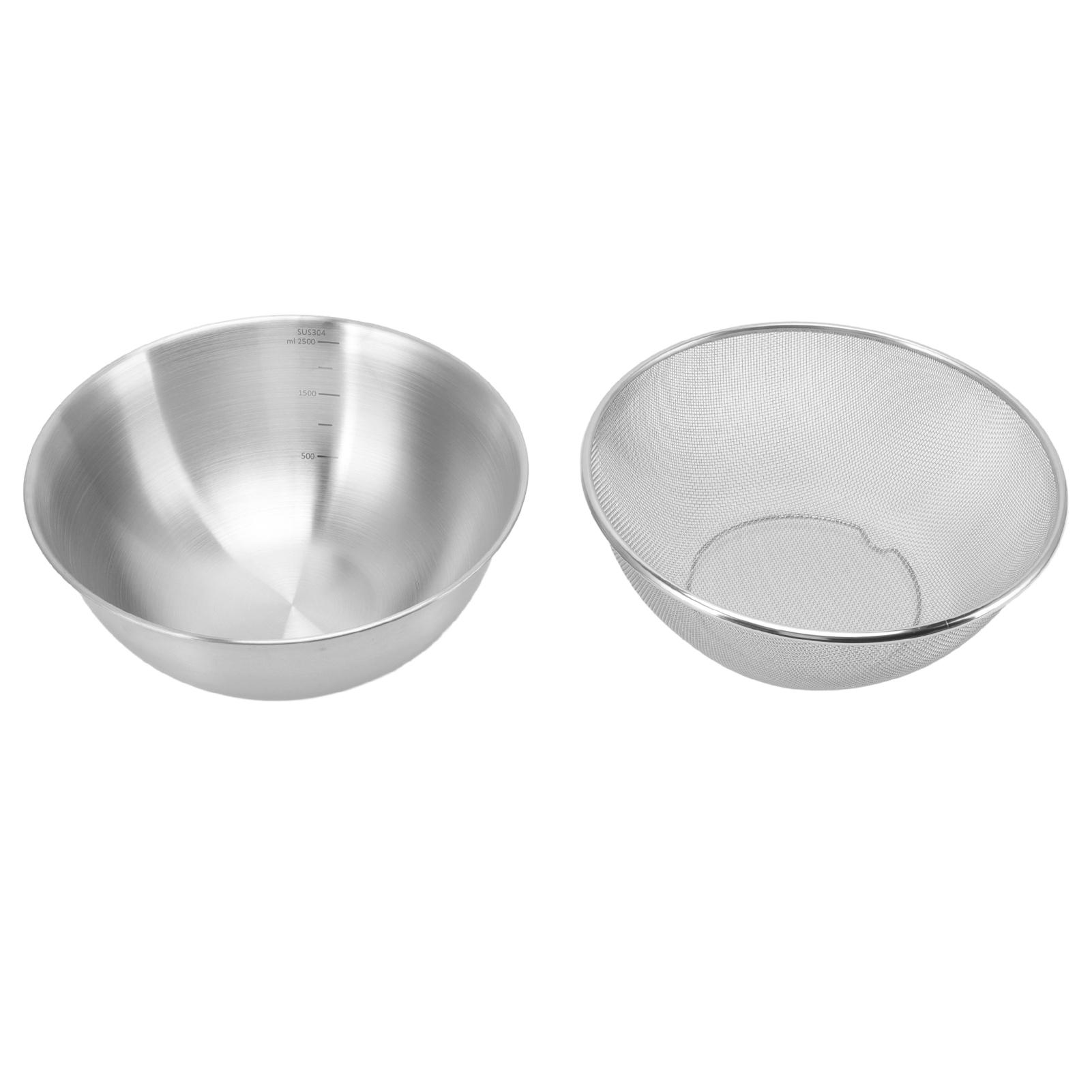 

Stainless Steel Strainer Colander Fast Drainage 24CM Diameter Safe Food Grade Material Salad Bowl for Home Kitchen L