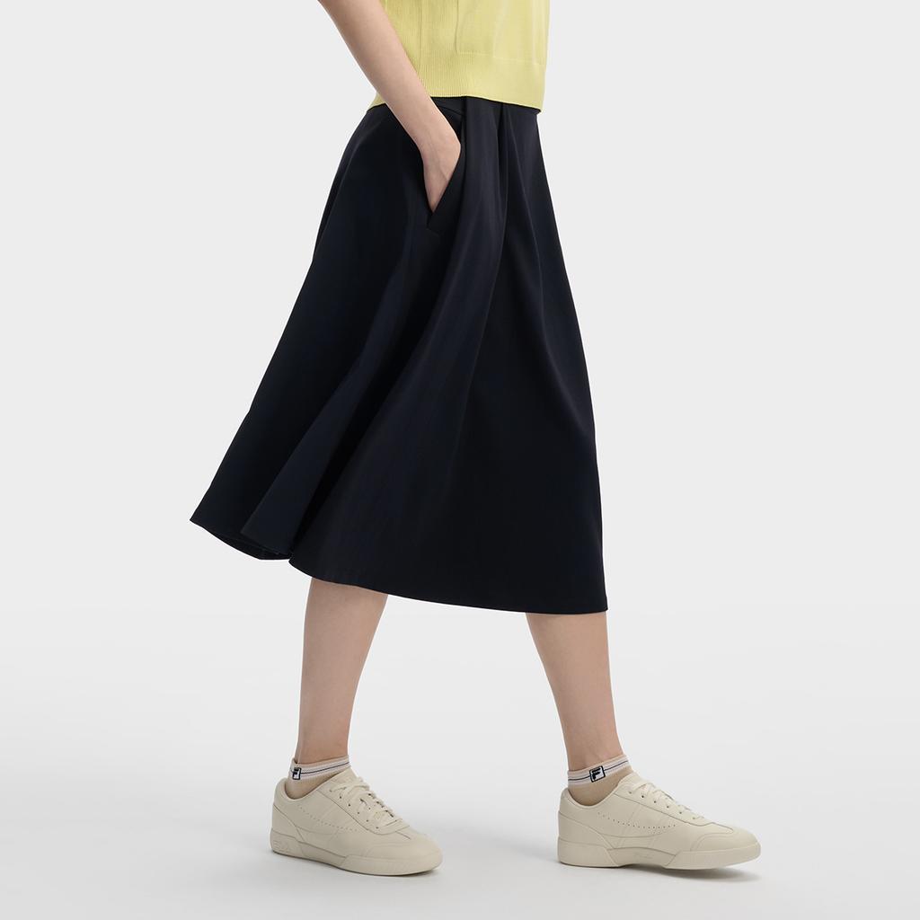 Fila White Fashion Minimalist Classic Relaxed Versatile Comfortable Long Skirt Women Skirts Legendary-Blue F11W613301FNV