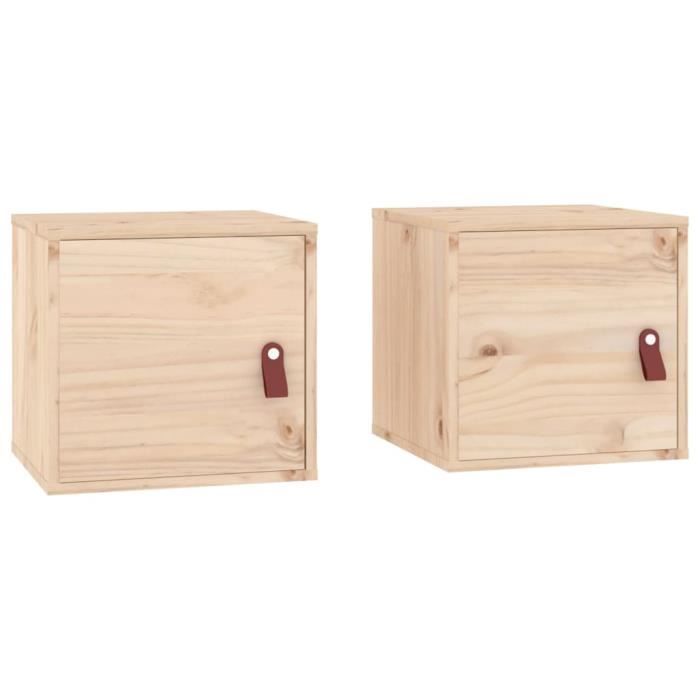 818356 vidaXL Wall Cabinets 2 Pcs 31.5x30x30 Cm Solid Pine Wood