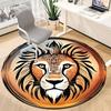 1pc Lion Head Chair Carpet for Office Non-Slip, Machine Washable Rug for Office, Room - Holiday Decor, Machine Made Yy251016122