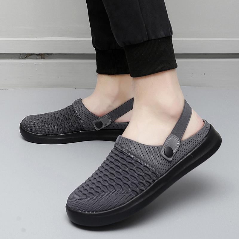 Women Slippers Casual Men Color Sandals Backless Summer Slip On Clogs Black Lightweight Couple Beach Shoes Large Size