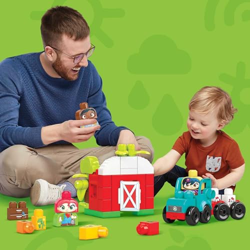 Mega Bloks Green Town Bee and Farm Tractor Set (51 pieces) for ages 1 and up, HDL07