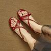Krazing Pot Cow Skin Thick Med Heels Peep Toe Summer Size 42 Brand Shoes Concise Design Gladiator Elegant Women Sandals