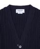 Thom Browne Rwb Striped Cotton Baby Cable V-Neck Cricket Cardigan - Navy / Mkc640Ay3014415