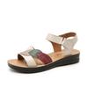 Mom sandals summer 2025 new real soft leather middle-aged comfortable flat bottom elderly in the elderly women's shoes non-slip