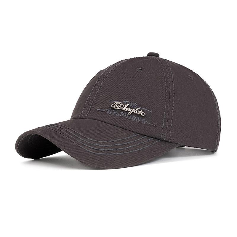 Casquette de baseball en coton pour hommes, dessus souple, casquette à lettre brodée, chapeau d'été pour sports de plein air, pare-soleil
