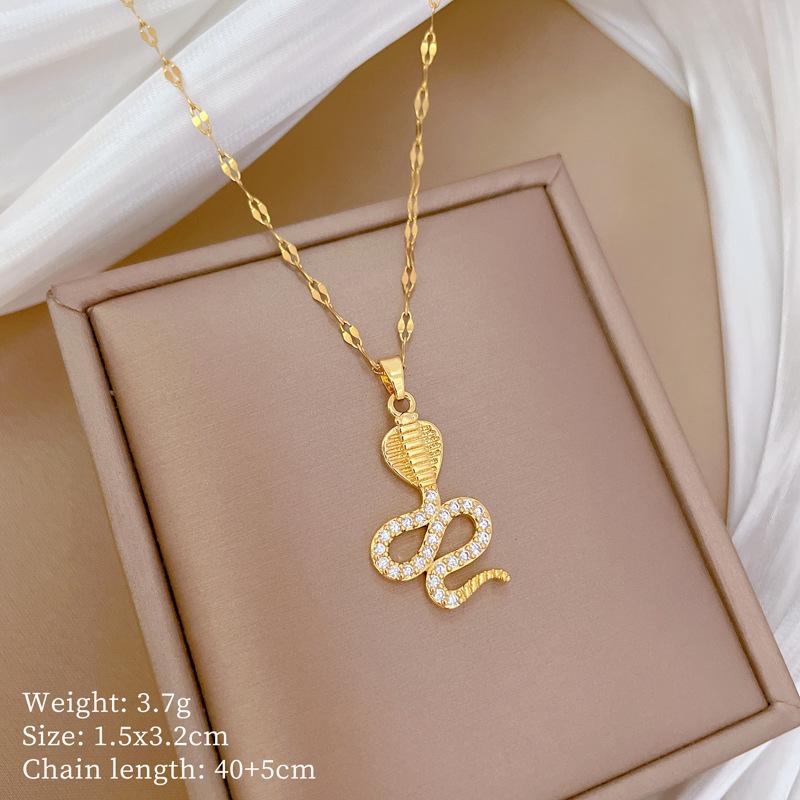 Butterfly Heavy Industry Necklace Women'S Copper Micro-Inlaid Real Gold Electroplating Delicate Clavicle Chain Neck Chain
