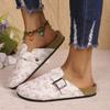 Mode Damslippers Casual Mysiga Sandaler Mode Mules Slippers Damer Nya Retro Enfärgade Platta Damskor Baotou Tofflor Damer