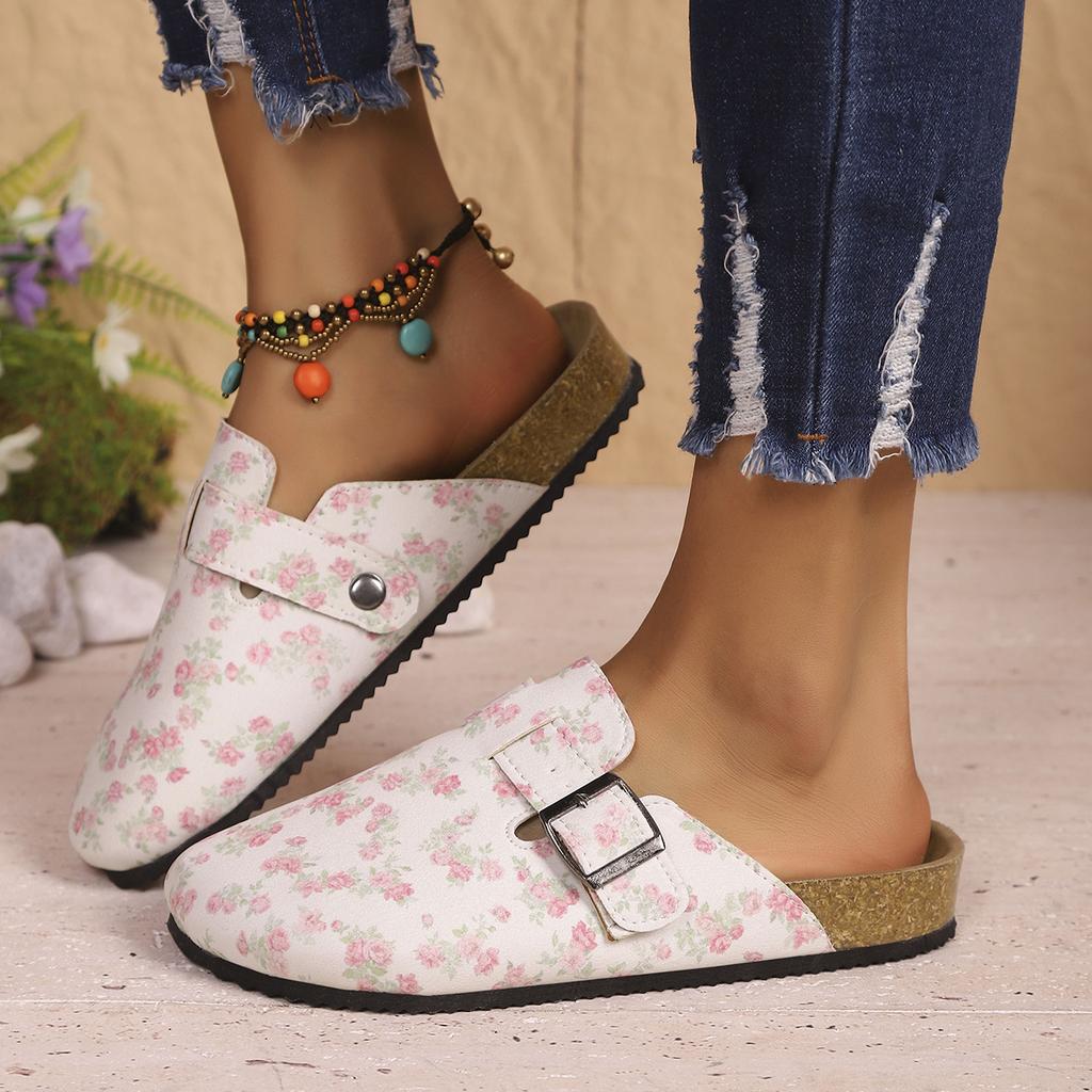 Mode Damslippers Casual Mysiga Sandaler Mode Mules Slippers Damer Nya Retro Enfärgade Platta Damskor Baotou Tofflor Damer