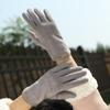 Korean Version of Winter Cute Suede Plus Velvet Warmth Riding Skiing Solid Color Gloves