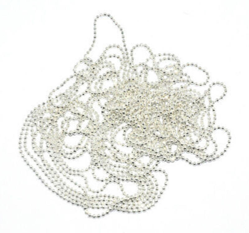 

1M Nail Art Tips 3D Stickers Metal Glitter Striping Ball Beads Chain Decorations серебряный