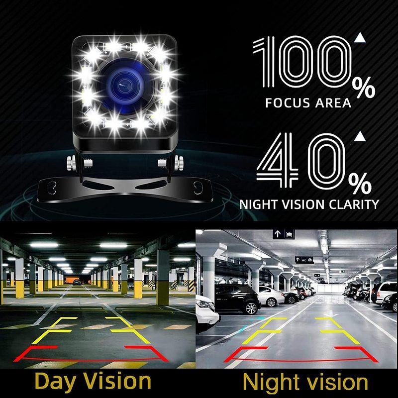 GRANDnavi Car Backup Reverse Camera HD CVBS480P Parking Link Reverse Camera Waterproof Night Version 170 Wide Angle Color Image
