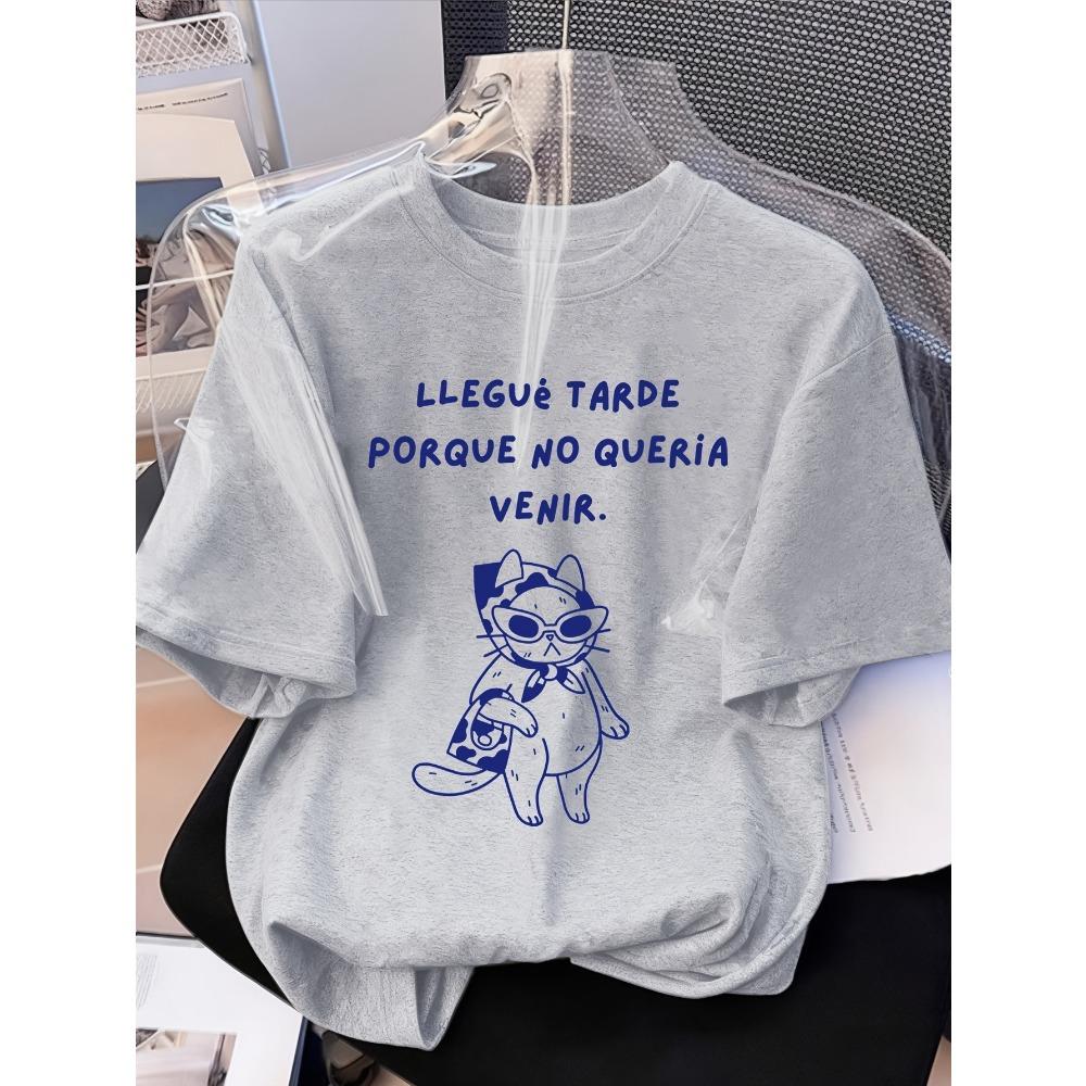Venir Funny Women T-shirt Vintage Men Tee Streetwear Cotton Oversize Summer Top Loose Short Sleeve