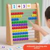 Classic Wooden Educational Math 10-Row Counting Toy 100 Beads with Counting Sticks Number Alphabet Card Preschool Math Learning