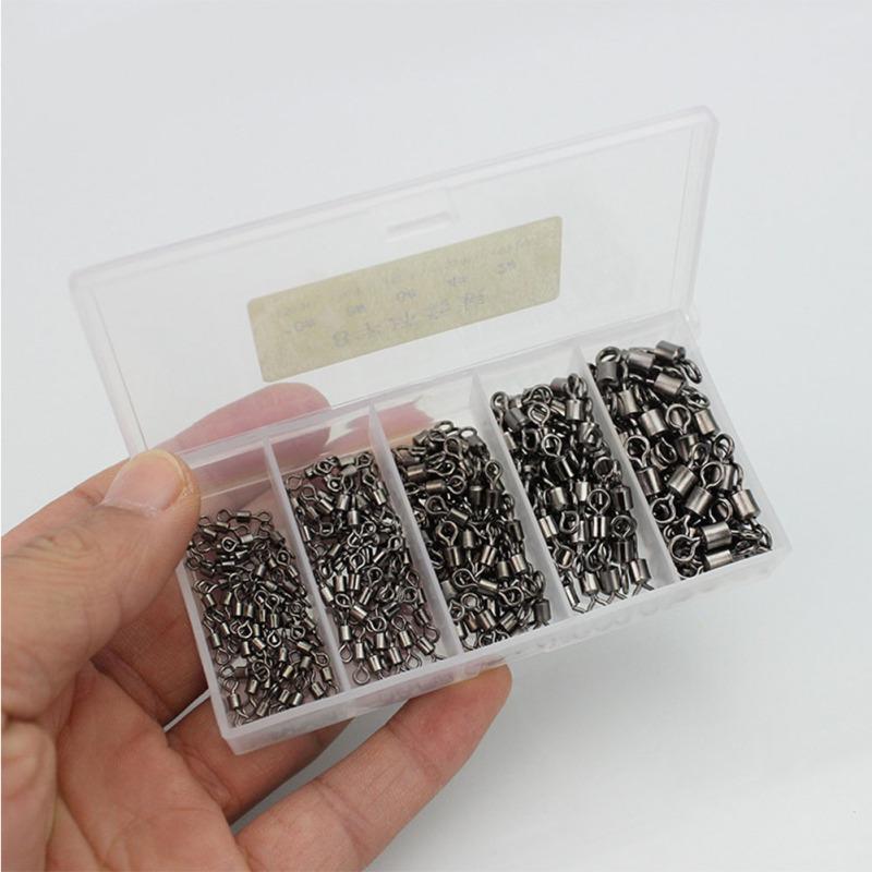 2501Pcs Anti-corrosion Wear Resistance 8 Shape Fishing Rolling Swivels Solid Ring Fishing Tackle