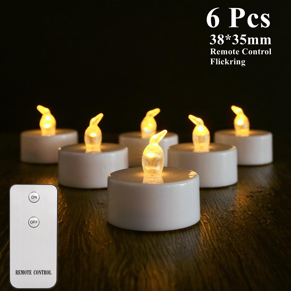 3/6/12Pcs Flameless LED Candles Tea Light Creative Lamp Battery Powered Home Wedding Birthday Party Decoration Lighting Dropship
